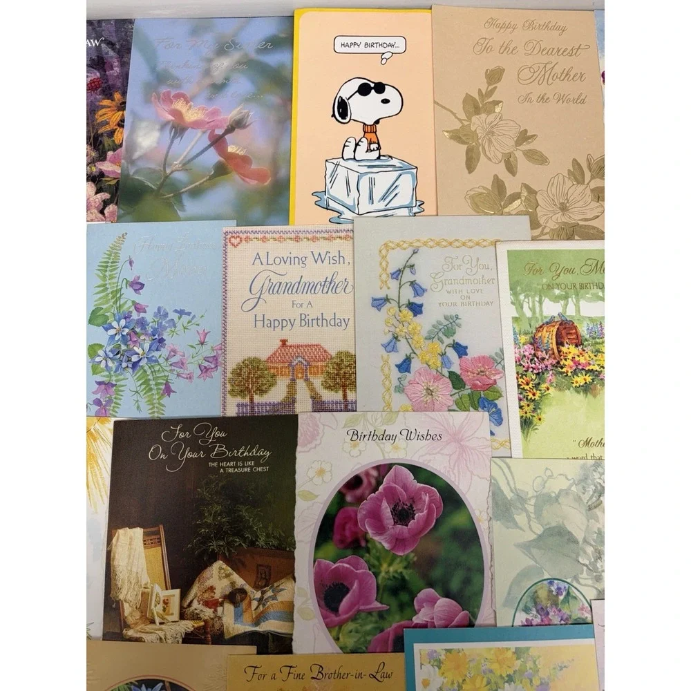 Vintage Birthday Cards Some Fronts ONLY Scrapbooking Crafts Decoupage Lot of 50+